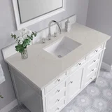 Brittany 48" Single Vanity in Bright White, w/ 3 CM Siberian Silestone Top