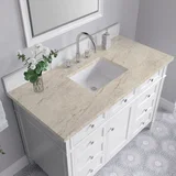 Brittany 48" Single Vanity in Bright White, w/ 3 CM Tajnar Eclos Top