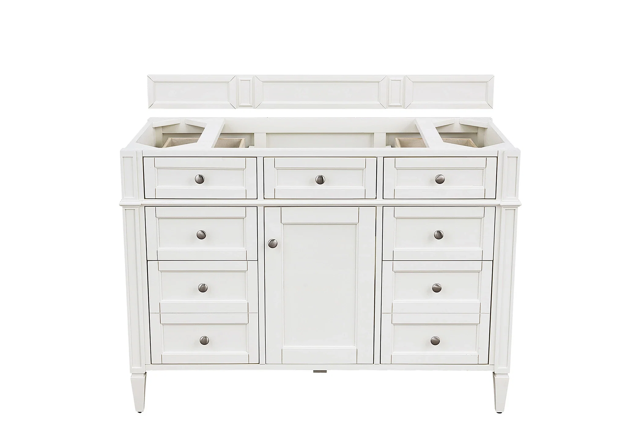 Brittany 48" Single Vanity in Bright White, w/ 3 CM Siberian Silestone Top w/FreePower Wireless Charger