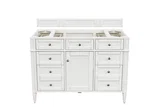 Brittany 48" Single Vanity in Bright White, w/ 3 CM Siberian Silestone Top w/FreePower Wireless Charger