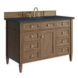 Brittany 48" Single Vanity, Pecan w/ 3 CM Charcoal Soapstone Silestone Top