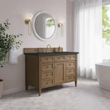 Brittany 48" Single Vanity, Pecan w/ 3 CM Charcoal Soapstone Silestone Top