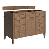 Brittany 48" Single Vanity, Pecan w/ 3 CM Ethereal Noctis Silestone Top