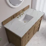 Brittany 48" Single Vanity, Pecan w/ 3 CM Ethereal Noctis Silestone Top