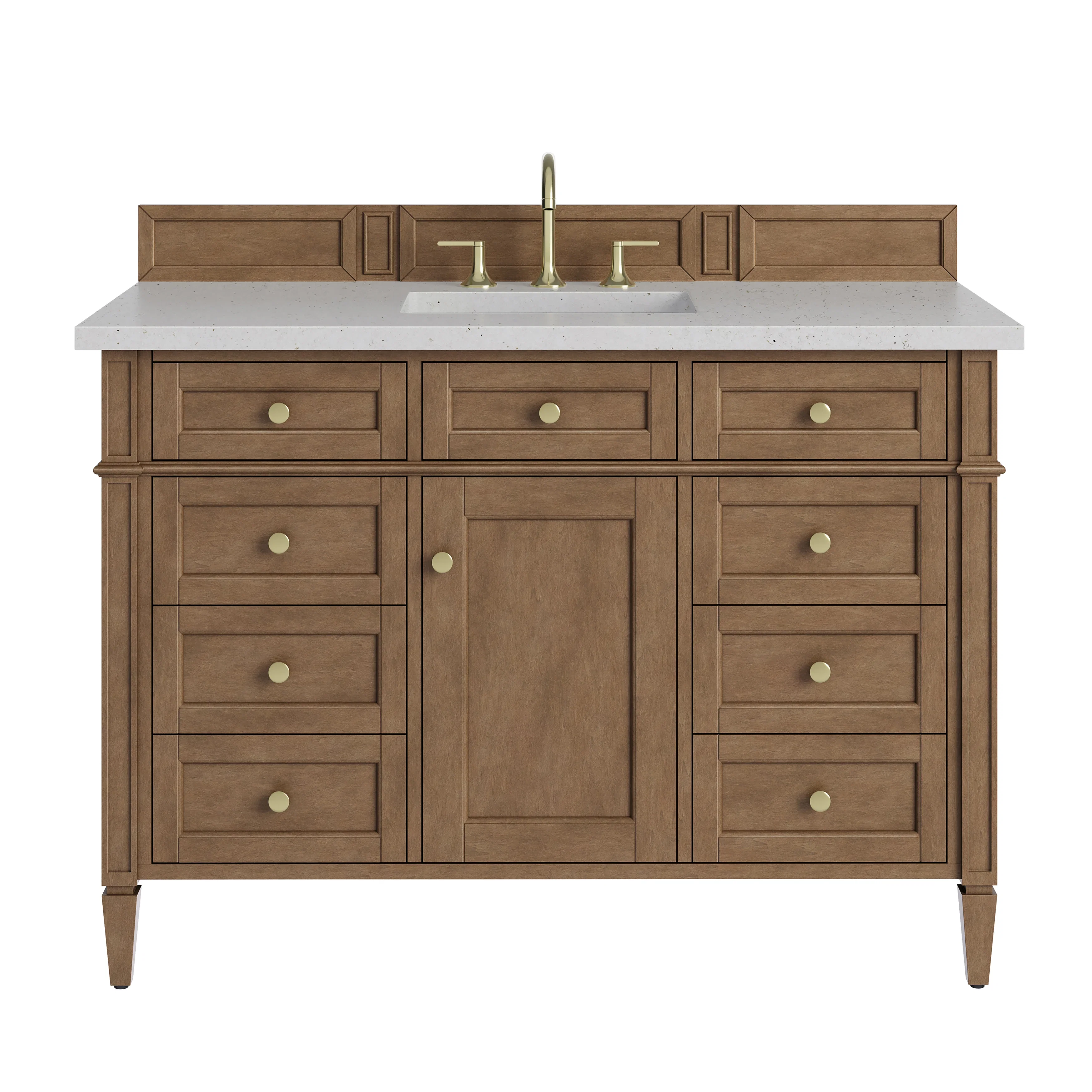 Brittany 48" Single Vanity, Pecan w/ 3 CM Lime Delight Silestone Top