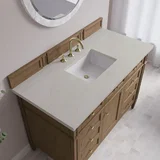 Brittany 48" Single Vanity, Pecan w/ 3 CM Siberian Silestone Top