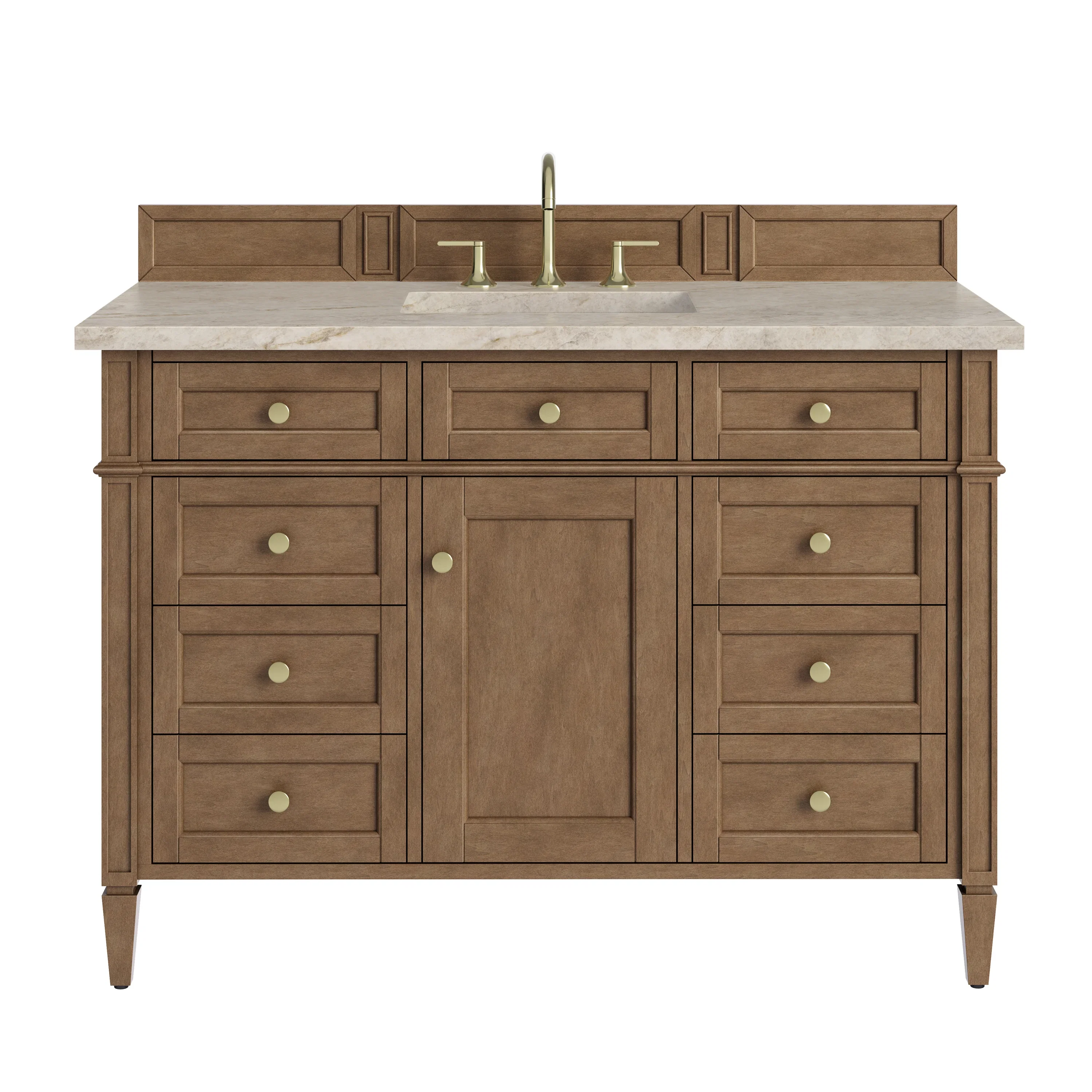 Brittany 48" Single Vanity, Pecan w/ 3 CM Tajnar Eclos Top
