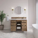 Brittany 48" Single Vanity, Pecan w/ 3 CM White Zeus Silestone Top