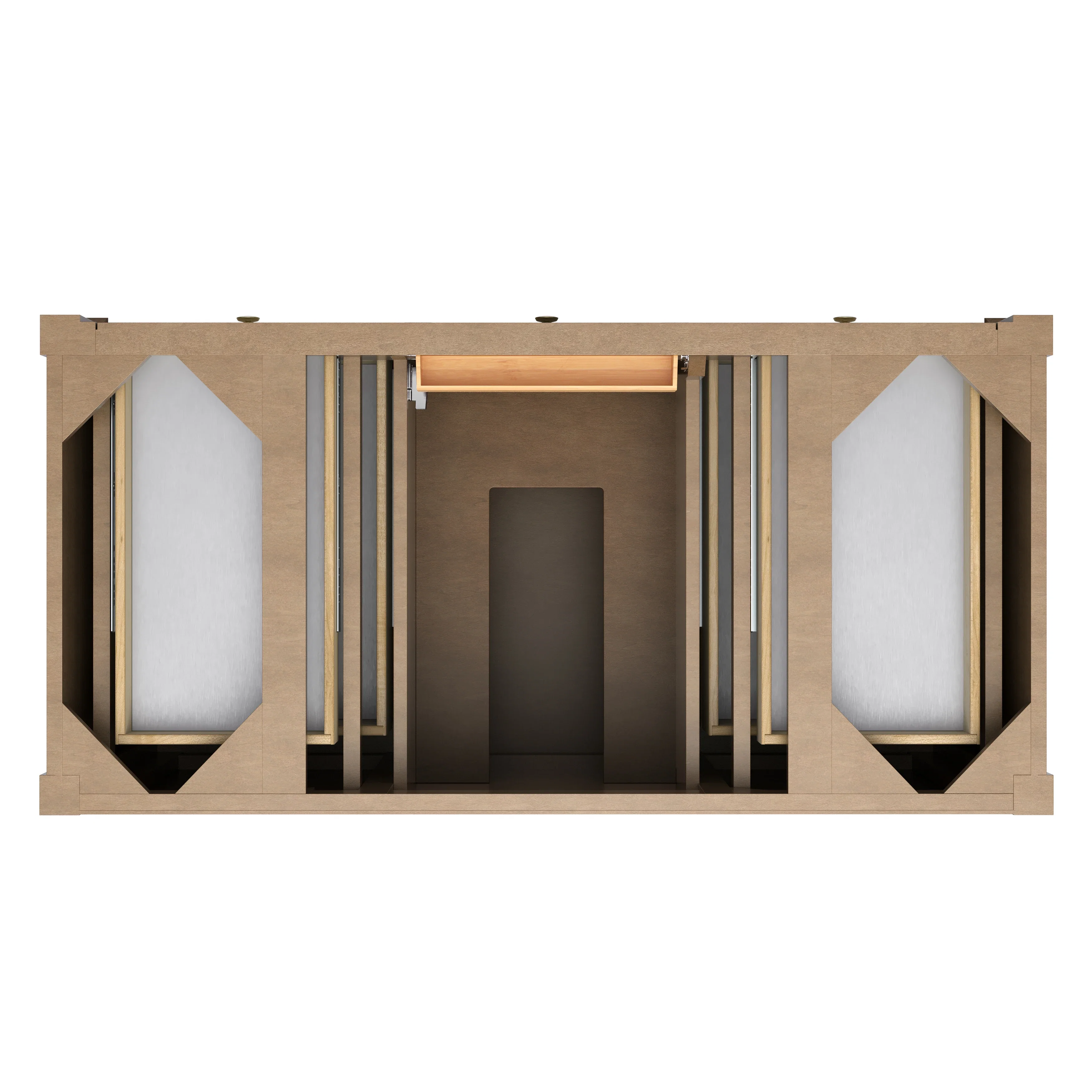 Brittany 48" Single Vanity, Pecan w/ 3 CM Eternal Jasmine Pearl Silestone Top w/FreePower Wireless Charger