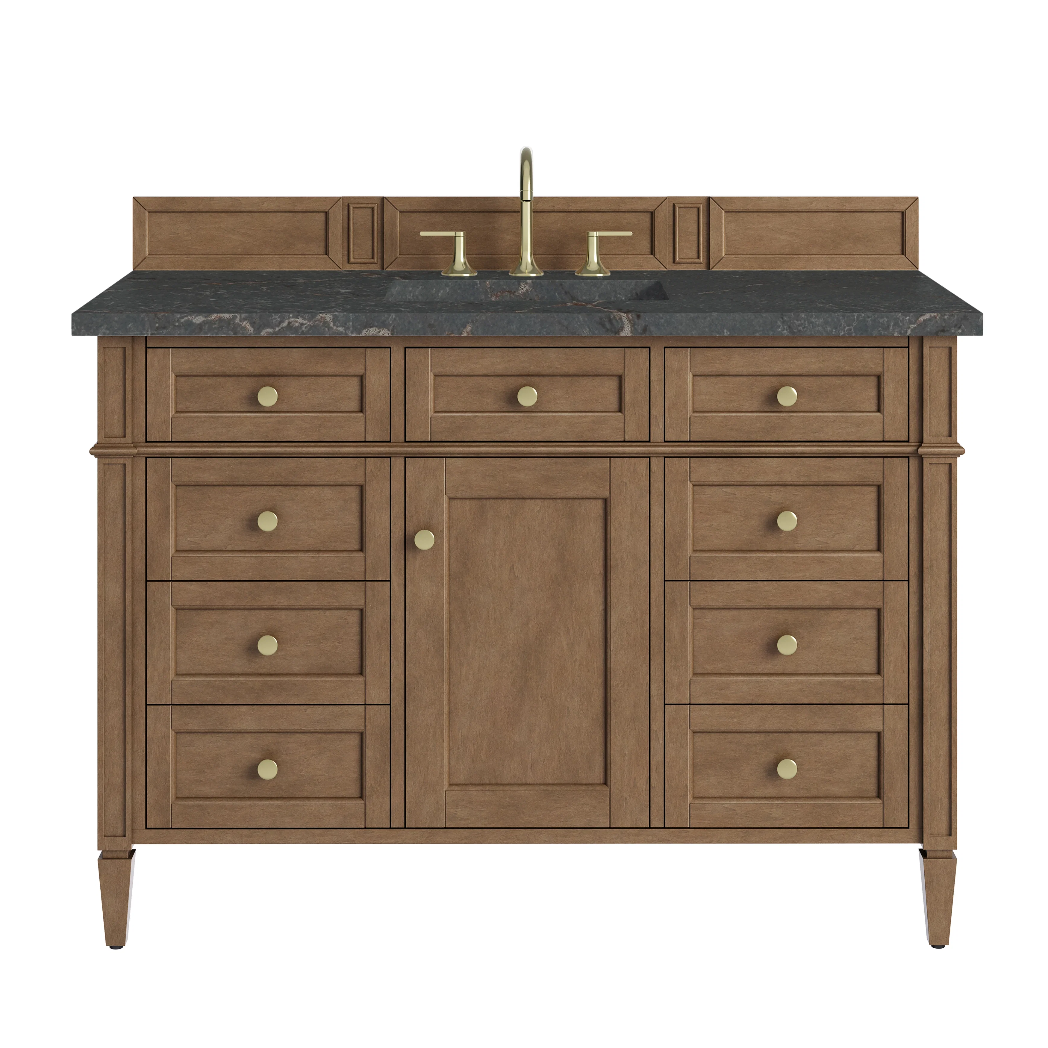 Brittany 48" Single Vanity, Pecan w/ 3 CM Parisien Bleu Silestone Top w/FreePower Wireless Charger