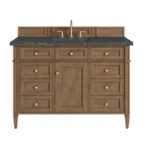 Brittany 48" Single Vanity, Pecan w/ 3 CM Parisien Bleu Silestone Top w/FreePower Wireless Charger