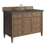 Brittany 48" Single Vanity, Pecan w/ 3 CM Parisien Bleu Silestone Top w/FreePower Wireless Charger