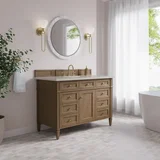 Brittany 48" Single Vanity, Pecan w/ 3 CM Siberian Silestone Top w/FreePower Wireless Charger