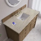 Brittany 48" Single Vanity, Pecan w/ 3 CM Tajnar Eclos Top w/FreePower Wireless Charger