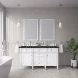 Brittany 60" Double Vanity in Bright White, w/ 3 CM Phantome Eclos Top