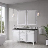 Brittany 60" Double Vanity in Bright White, w/ 3 CM Phantome Eclos Top