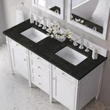 Brittany 60" Double Vanity in Bright White, w/ 3 CM Phantome Eclos Top