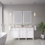 Brittany 60" Double Vanity in Bright White, w/ 3 CM Tajnar Eclos Top