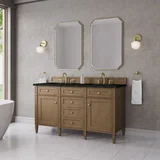 Brittany 60" Double Vanity, Pecan w/ 3 CM Phantome Eclos Top