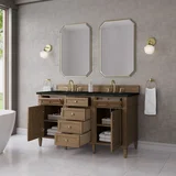 Brittany 60" Double Vanity, Pecan w/ 3 CM Phantome Eclos Top