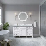 Brittany 60" Single Vanity, Bright White w/ 3 CM Charcoal Soapstone Silestone Top