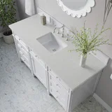 Brittany 60" Single Vanity, Bright White w/ 3 CM Lime Delight Silestone Top