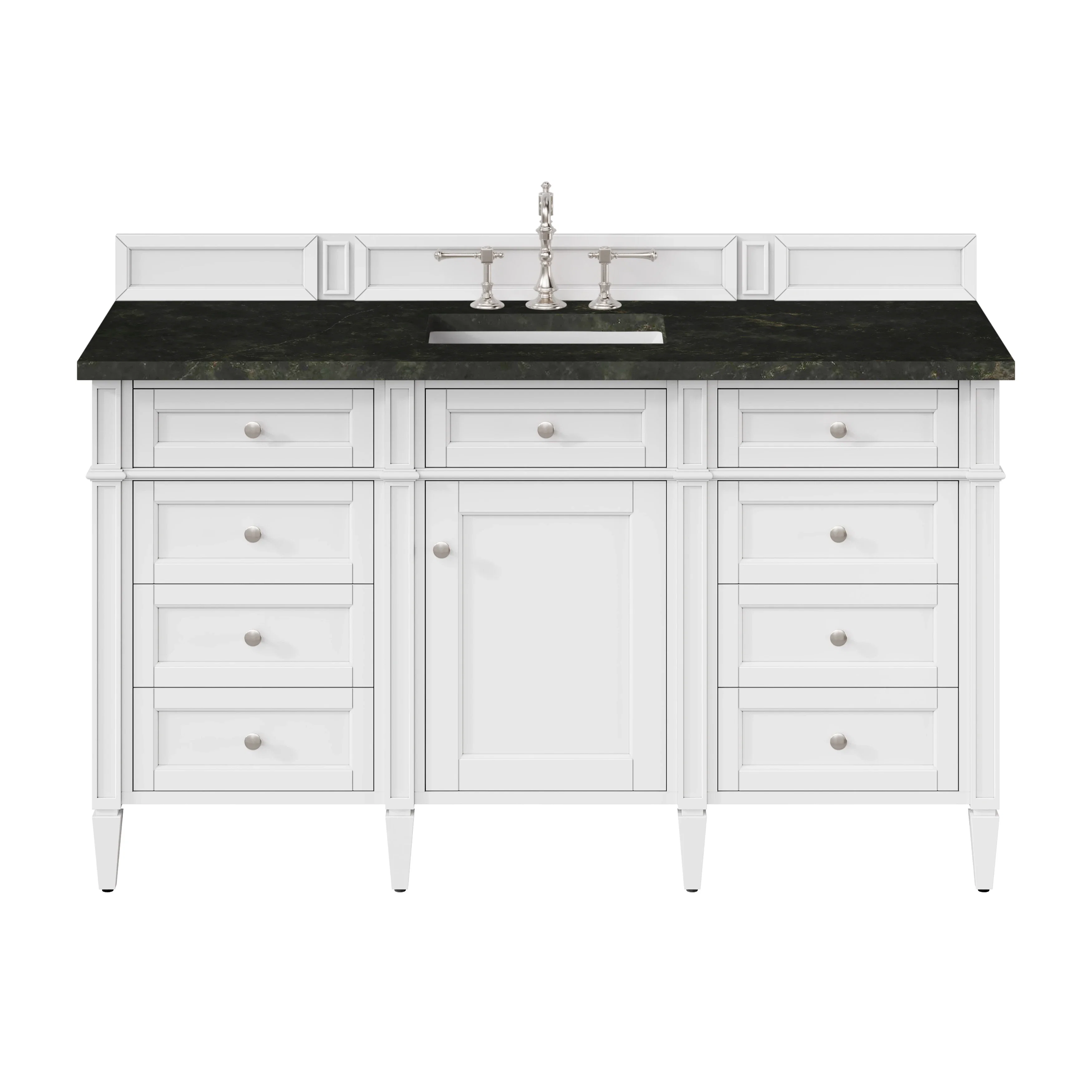 Brittany 60" Single Vanity in Bright White, w/ 3 CM Phantome Eclos Top