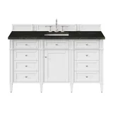 Brittany 60" Single Vanity in Bright White, w/ 3 CM Phantome Eclos Top