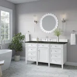 Brittany 60" Single Vanity in Bright White, w/ 3 CM Phantome Eclos Top