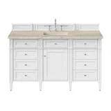 Brittany 60" Single Vanity in Bright White, w/ 3 CM Tajnar Eclos Top