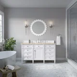 Brittany 60" Single Vanity in Bright White, w/ 3 CM Tajnar Eclos Top