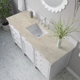 Brittany 60" Single Vanity in Bright White, w/ 3 CM Tajnar Eclos Top