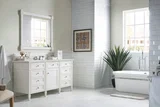 Brittany 60" Single Vanity, Bright White w/ 3 CM Eternal Jasmine Pearl Silestone Top w/FreePower Wireless Charger