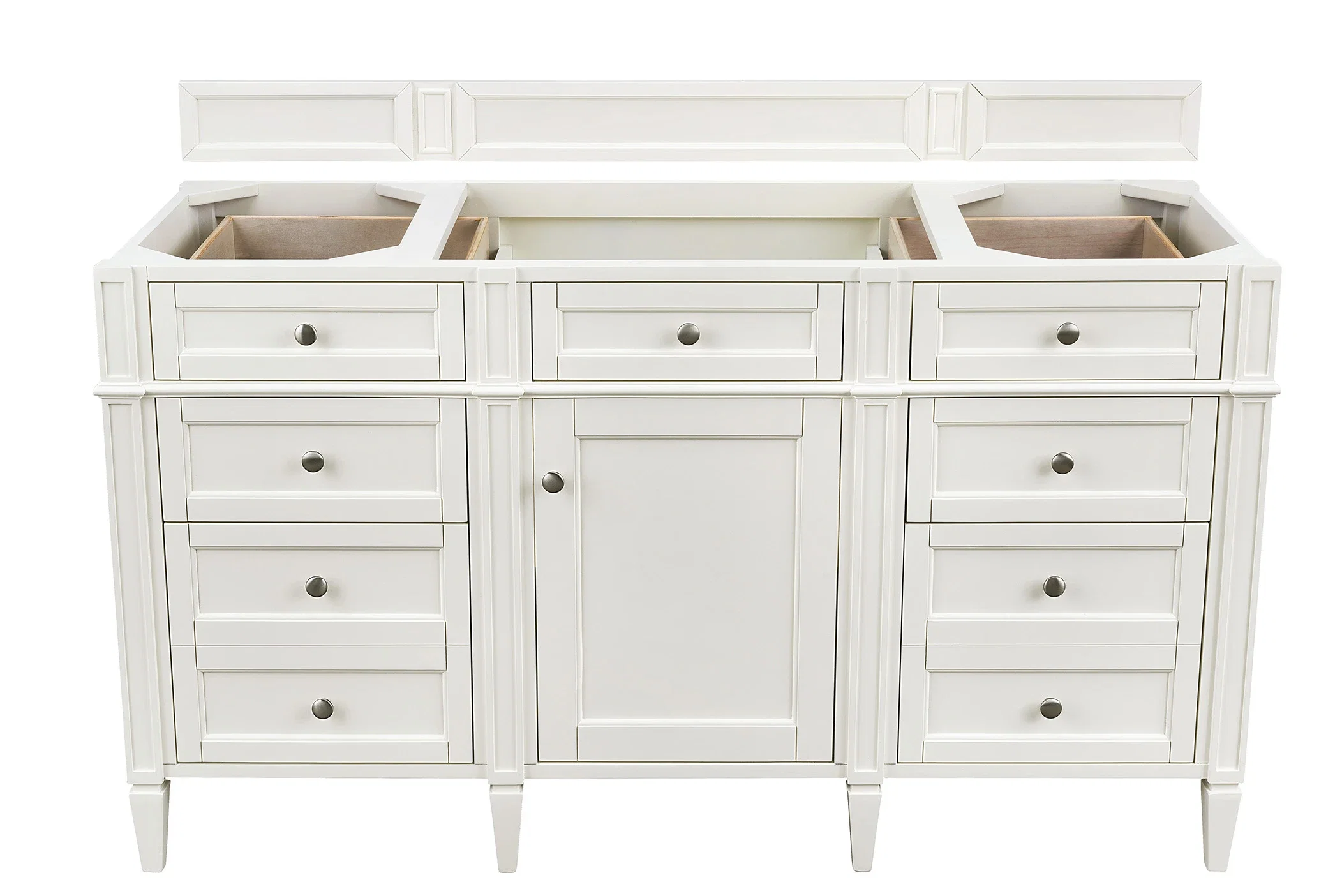 Brittany 60" Single Vanity, Bright White w/ 3 CM Parisien Bleu Silestone Top w/FreePower Wireless Charger