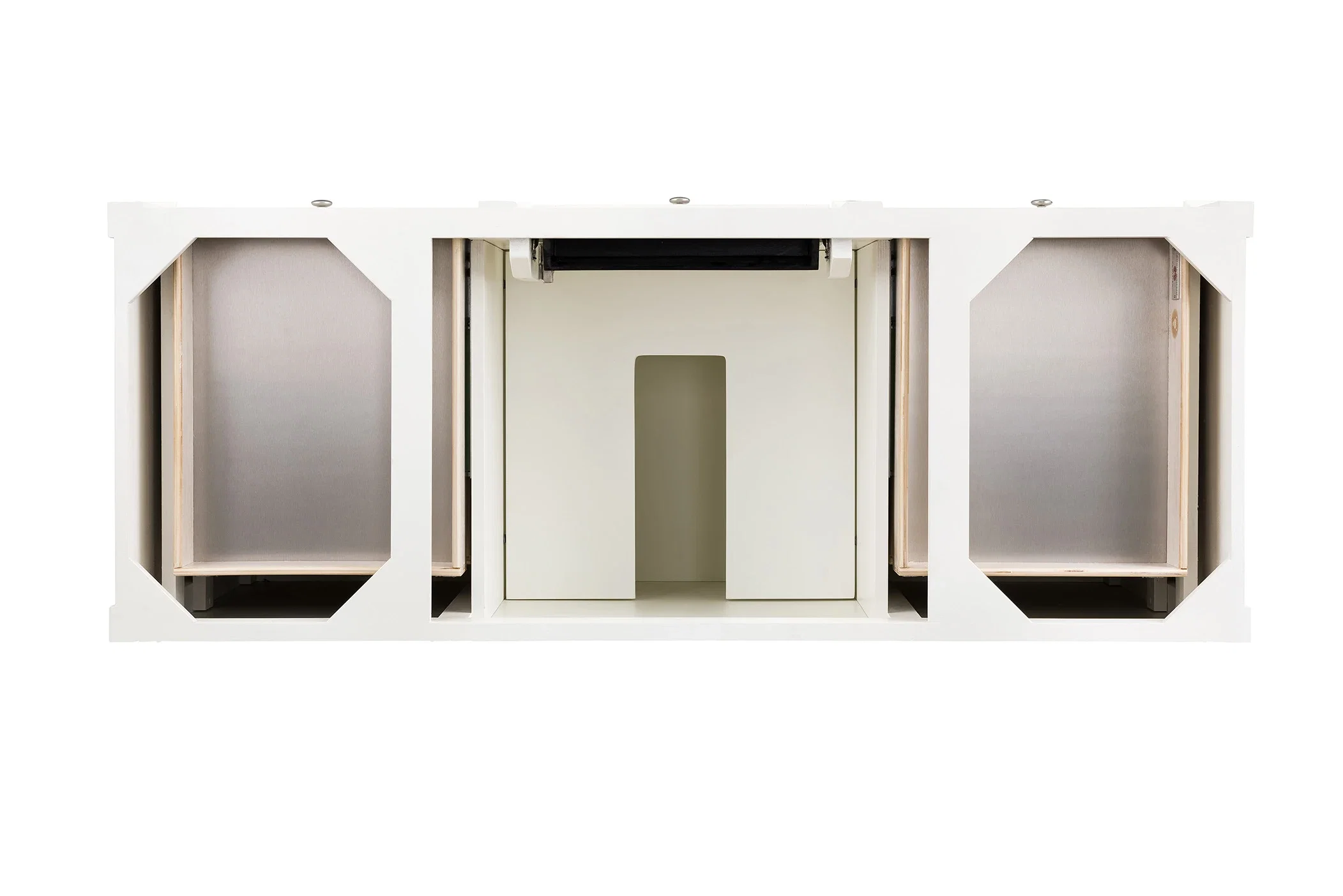 Brittany 60" Single Vanity, Bright White w/ 3 CM Parisien Bleu Silestone Top w/FreePower Wireless Charger