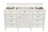 Brittany 60" Single Vanity in Bright White, w/ 3 CM Siberian Silestone Top w/FreePower Wireless Charger