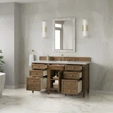 Brittany 60" Single Vanity, Pecan w/ 3 CM Lime Delight Silestone Top
