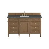 Brittany 60" Single Vanity, Pecan w/ 3 CM Parisien Bleu Silestone Top
