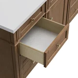 Brittany 60" Single Vanity, Pecan w/ 3 CM Parisien Bleu Silestone Top