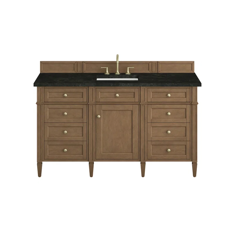 Brittany 60" Single Vanity, Pecan w/ 3 CM Phantome Eclos Top