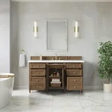 Brittany 60" Single Vanity, Pecan w/ 3 CM White Zeus Silestone Top