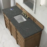 Brittany 60" Single Vanity, Pecan w/ 3 CM Parisien Bleu Silestone Top w/FreePower Wireless Charger