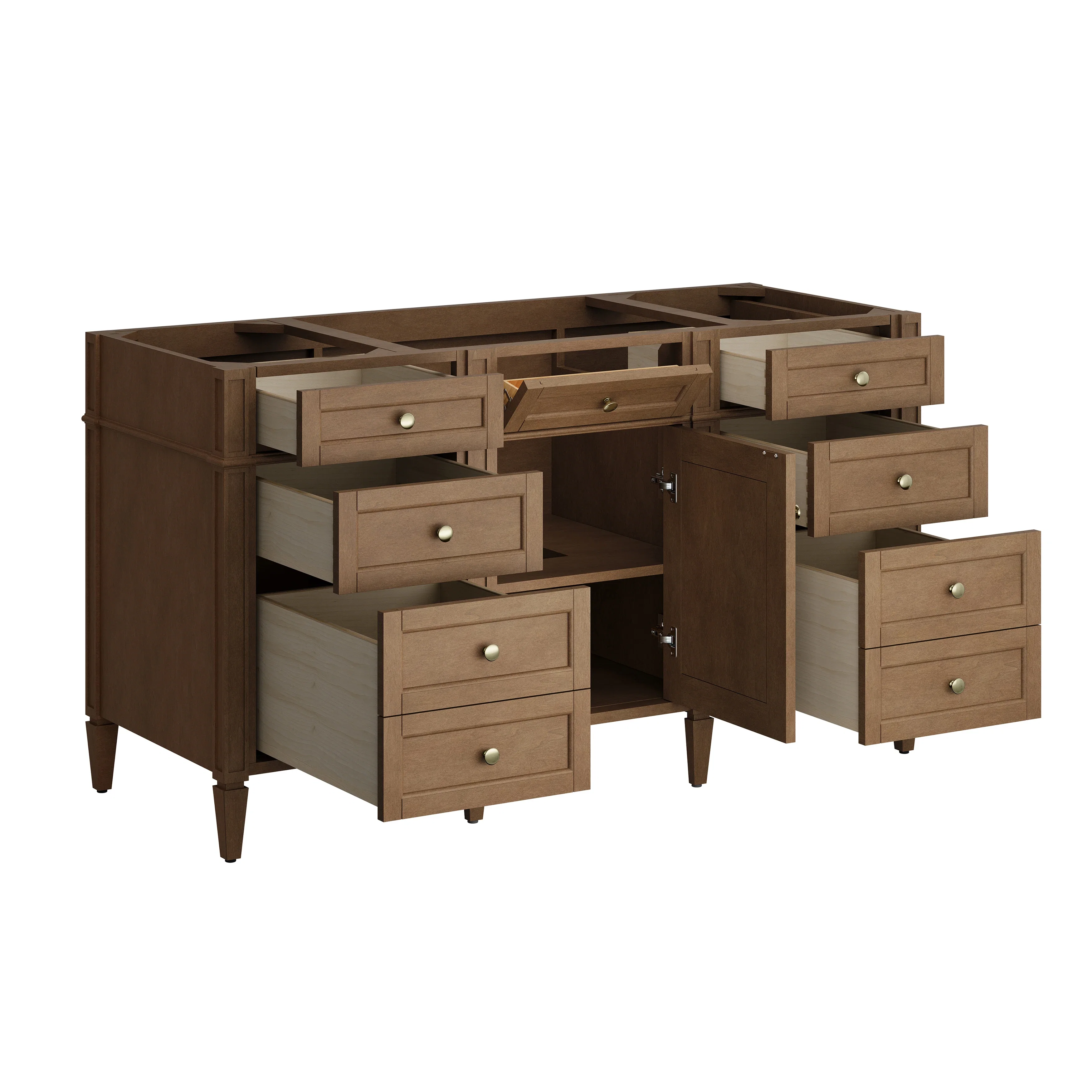 Brittany 60" Single Vanity Cabinet, Pecan