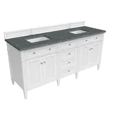 Brittany 72" Double Vanity, Bright White Vanity w/ 3 CM Parisien Bleu Silestone Top