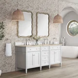 Brittany 72" Double Vanity in Bright White, w/ 3 CM Tajnar Eclos Top