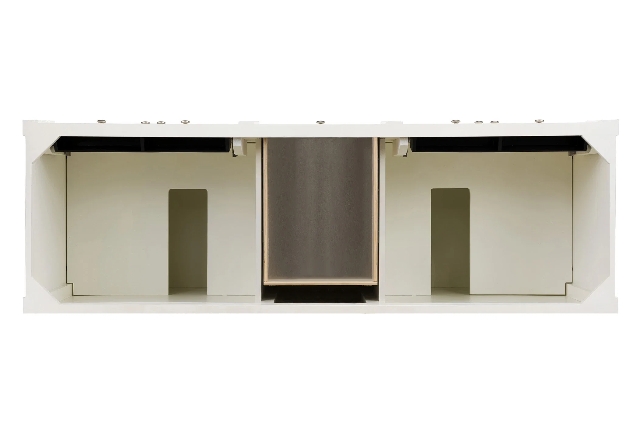 Brittany 72" Double Vanity in Bright White, w/ 3 CM Tajnar Eclos Top w/FreePower Wireless Charger