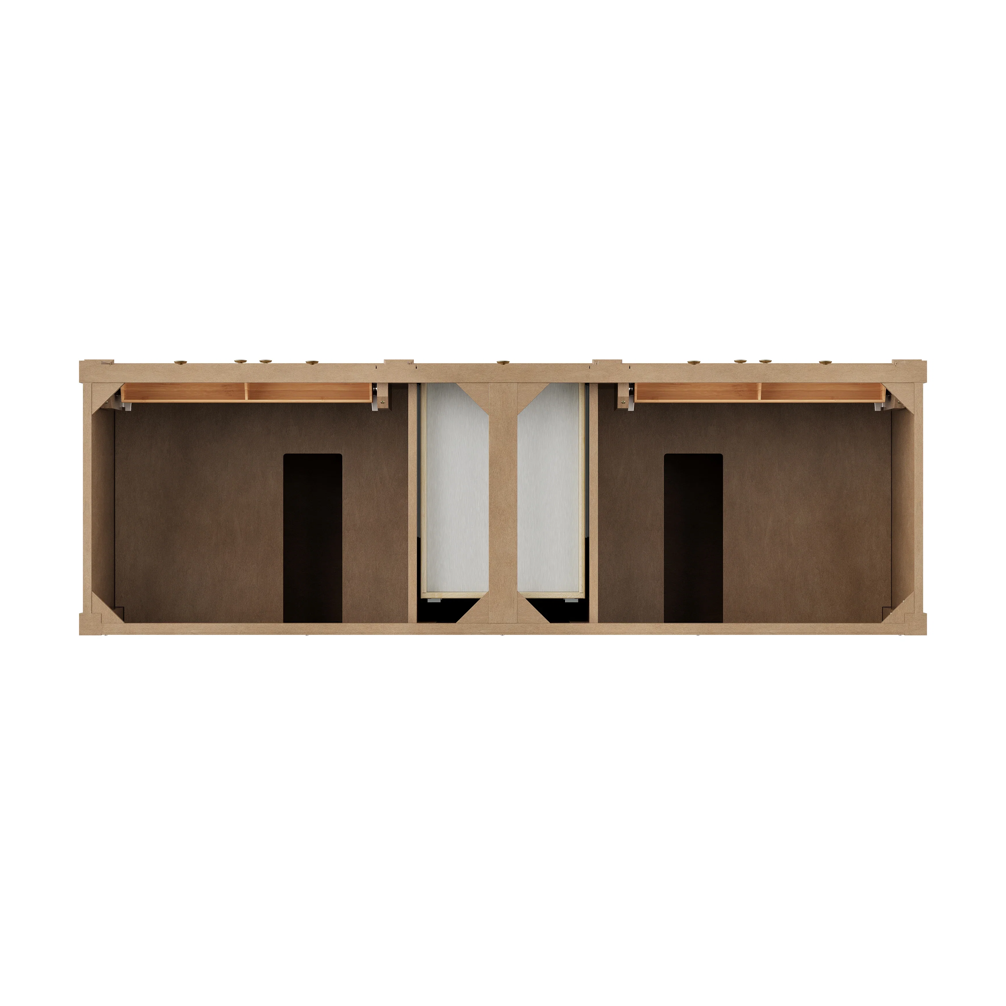 Brittany 72" Double Vanity, Pecan w/ 3 CM Parisien Bleu Silestone Top
