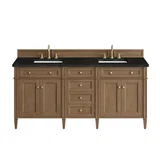 Brittany 72" Double Vanity, Pecan w/ 3 CM Phantome Eclos Top