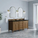 Brittany 72" Double Vanity, Pecan w/ 3 CM Phantome Eclos Top