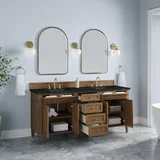 Brittany 72" Double Vanity, Pecan w/ 3 CM Phantome Eclos Top